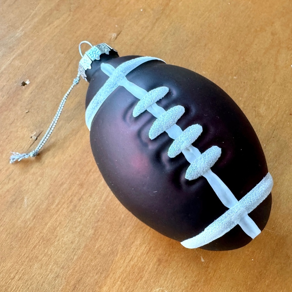 Football Glass Ornament, Sports, Holiday